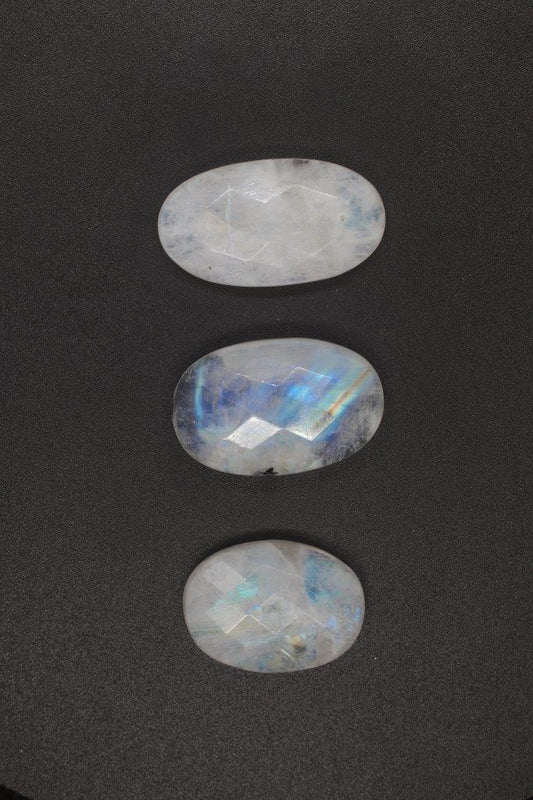 Rainbow Moonstone Oval Lot of 3