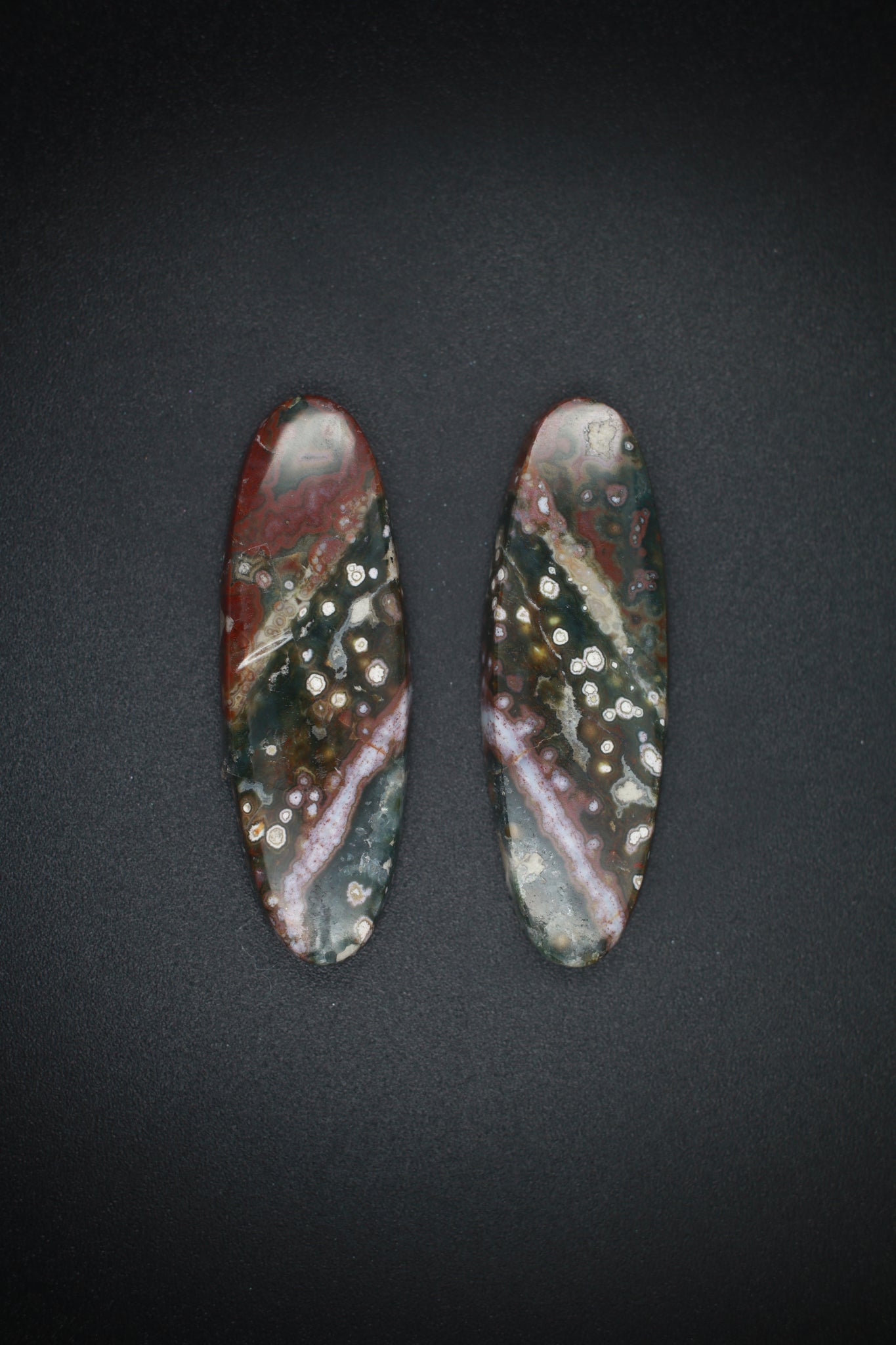 Madagascar Ocean Jasper Pair Long Oblongs