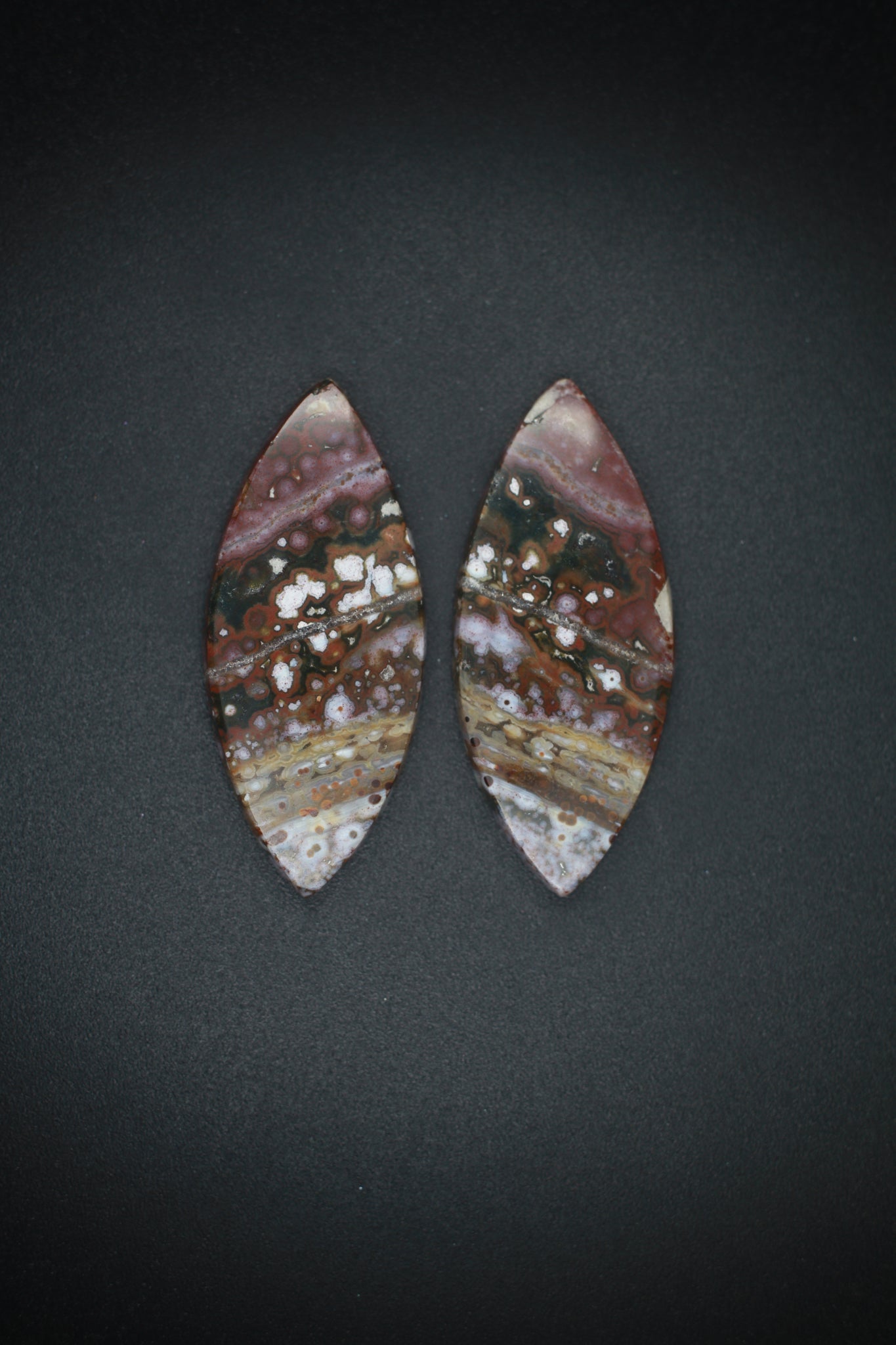 Madagascar Ocean Jasper Pair Long Diamond