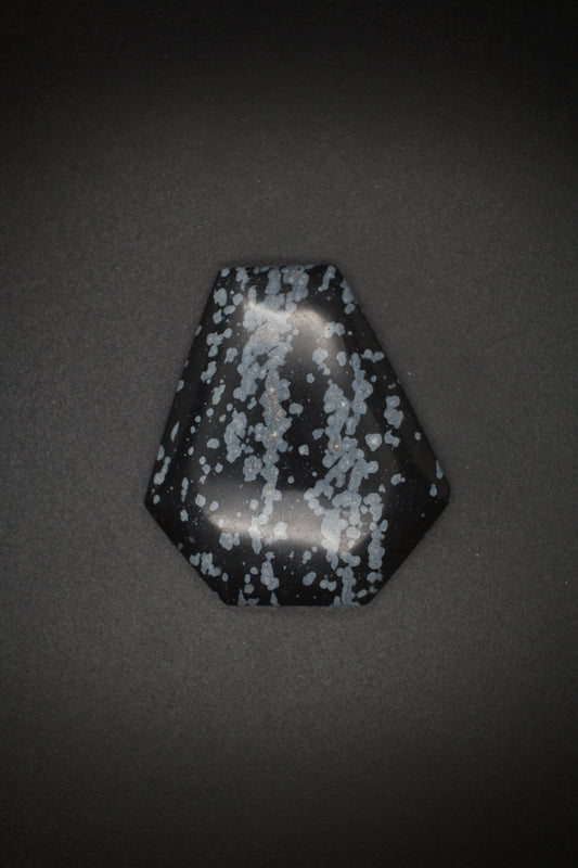 Snow Flake Obsidian Cabochon Coffin Cut