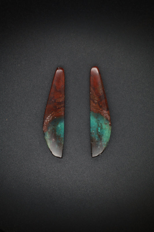 Opal Wood Red and Green Pair