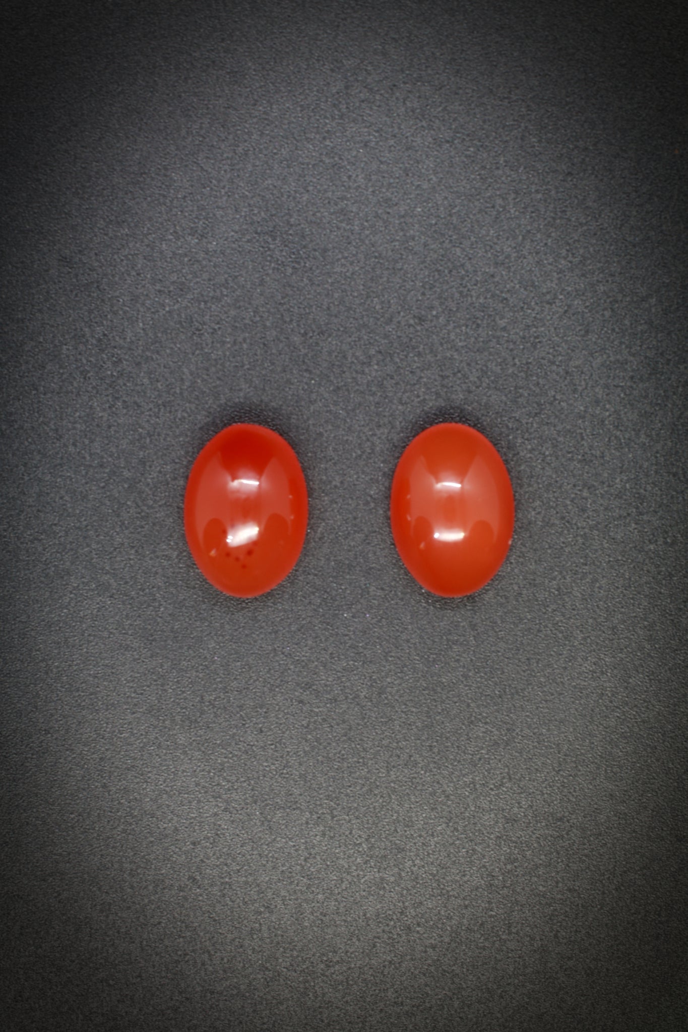 Orange Chalcedony Oval Pair