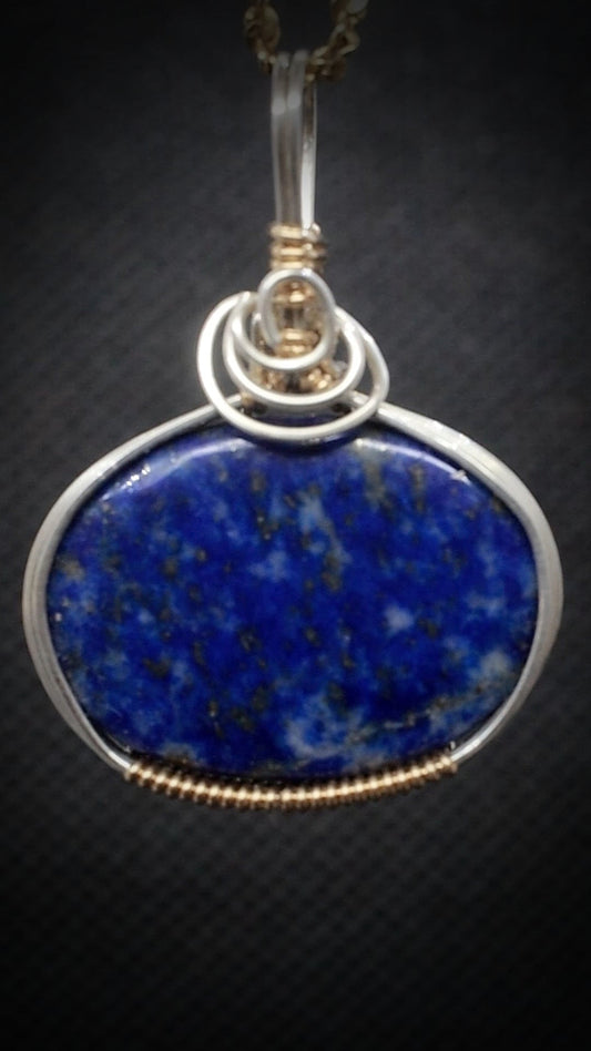 Lapis Pendant in Gold and Silver